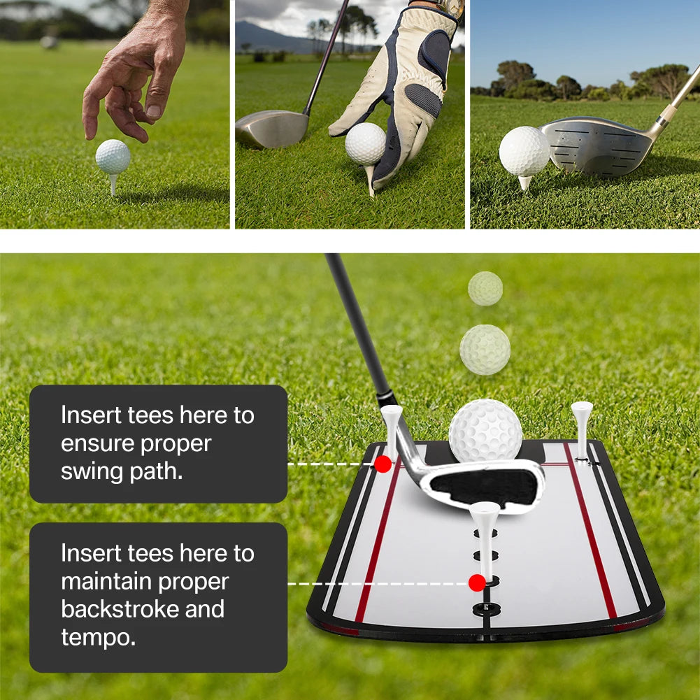 Golf Putting Mirror - Alignment Training Aid with Laser-Engraved Lines.