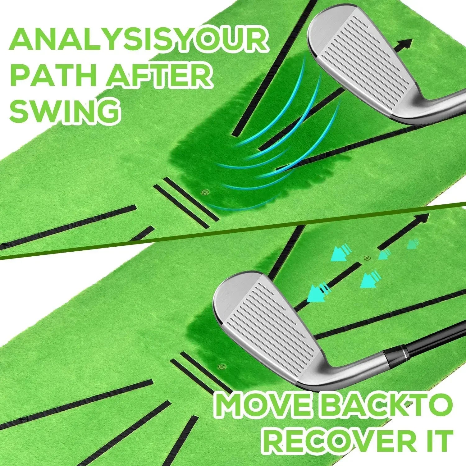 Golf Training Mat Golf Swing Practice Marking Pad Inspection Batting Trajectory Direction Detection Pad